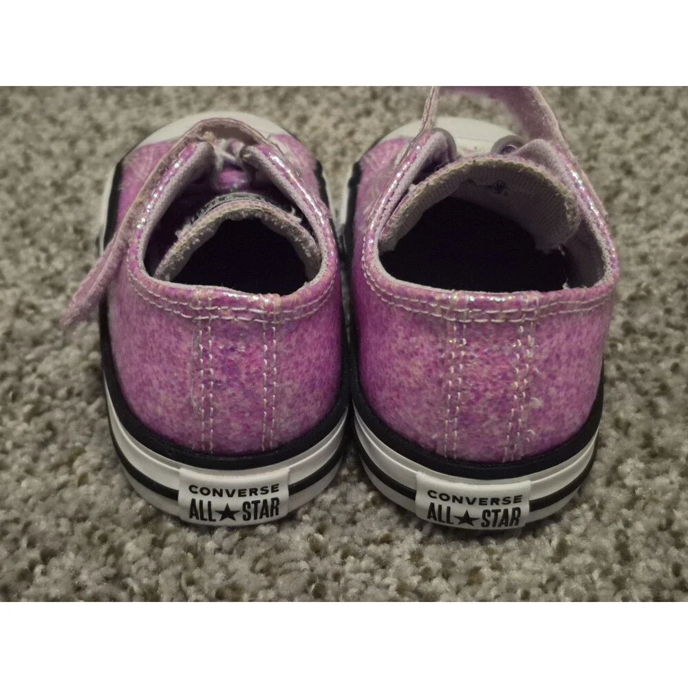 Converse Pink Glitter Sparkle Toddler Size 9 Skater Girly